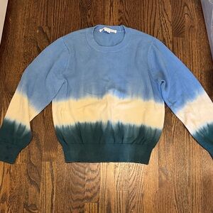 Veronica Beard Blue and Green Ombre Crewneck Sweater